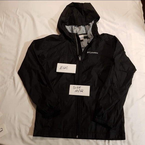 Columbia windbreaker black unisex size 10/12 - Picture 1 of 5